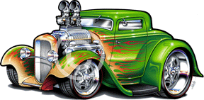 Ford on 1932 Ford 3 Window Coupecartoon