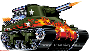 1942 Military Sherman Tank Cartoon
