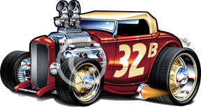 32 Ford roadster cartoon